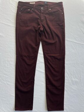 AG Adriano Goldschmied The Stilt Jeans Wine Maroon - Size 30R